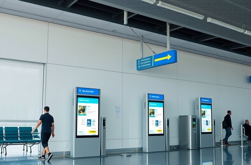 Queue call display in a bank branch