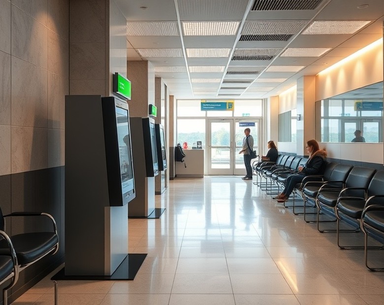 Orderly waiting area with a ticketing system